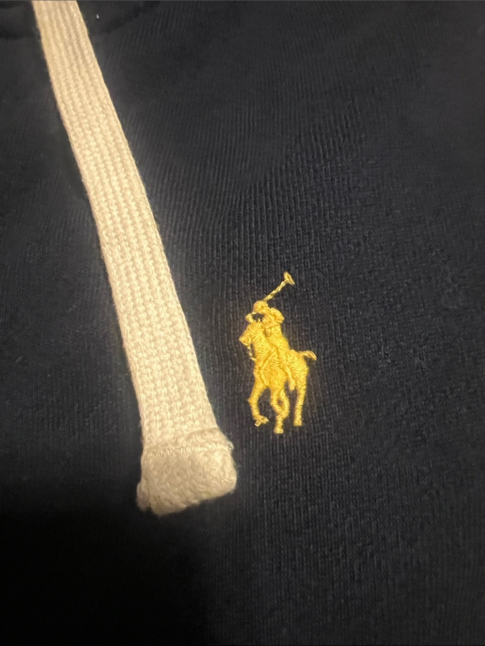 Polo Ralph Lauren Navy Zip-Up Hoodie with Yellow horse - Picture 4 of 8
